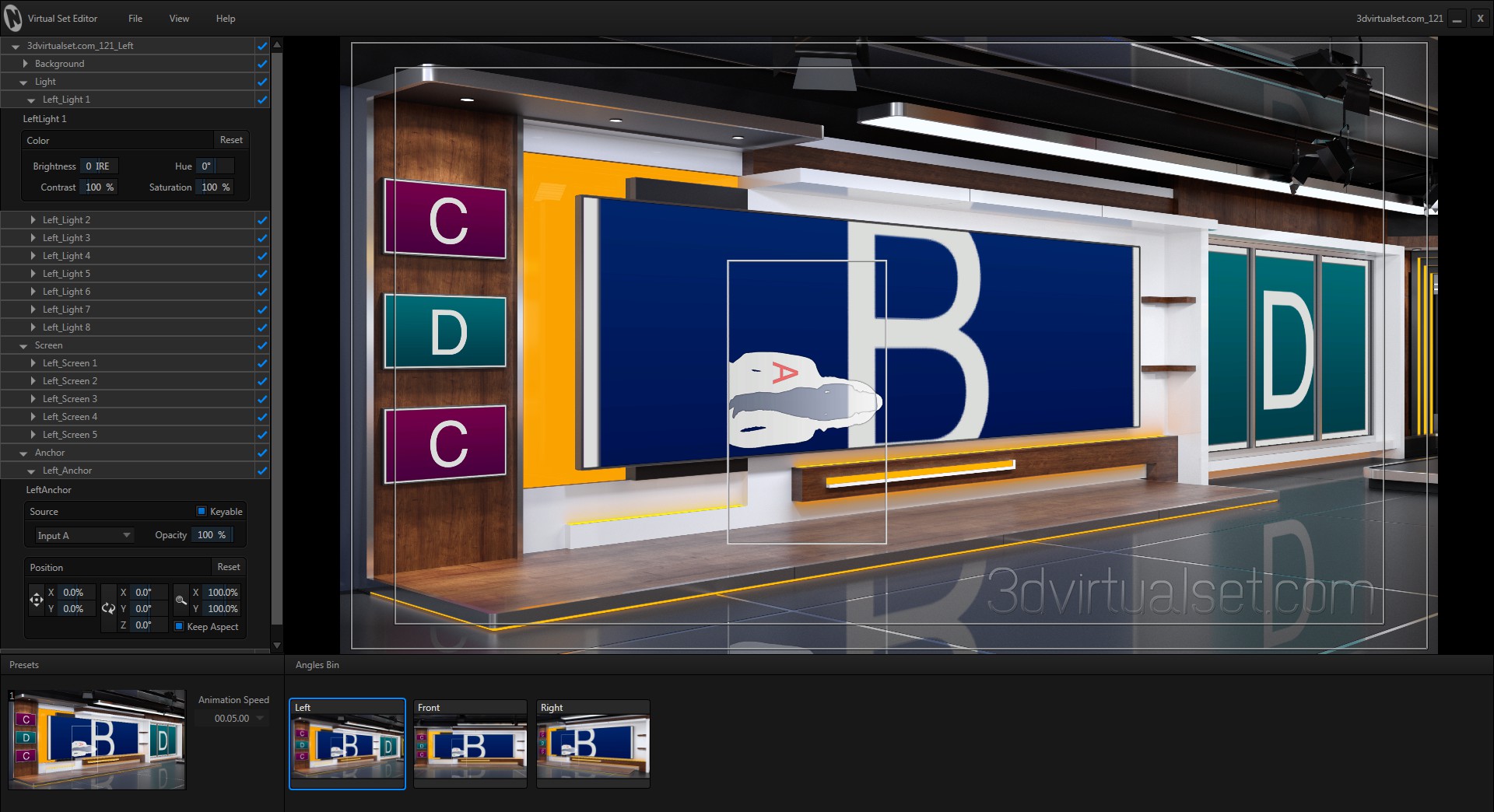 Virtual Set 121 for NewTek TriCaster Virtual Set Editor Templates